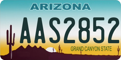 AZ license plate AAS2852