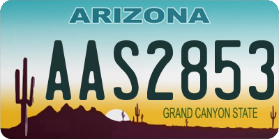 AZ license plate AAS2853