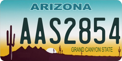 AZ license plate AAS2854
