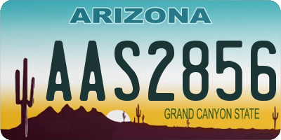 AZ license plate AAS2856