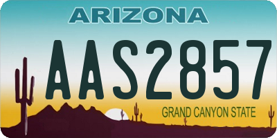 AZ license plate AAS2857