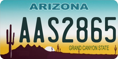 AZ license plate AAS2865