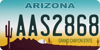 AZ license plate AAS2868