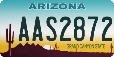 AZ license plate AAS2872