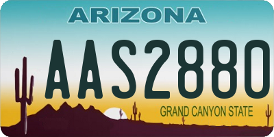 AZ license plate AAS2880