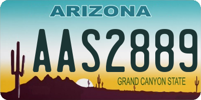 AZ license plate AAS2889