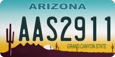 AZ license plate AAS2911