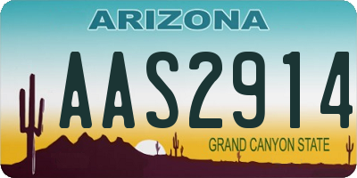 AZ license plate AAS2914