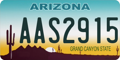 AZ license plate AAS2915