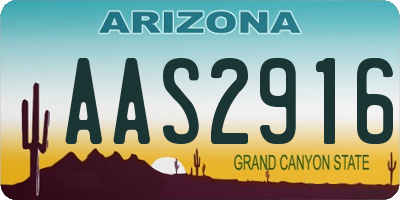 AZ license plate AAS2916