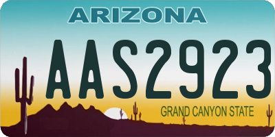 AZ license plate AAS2923