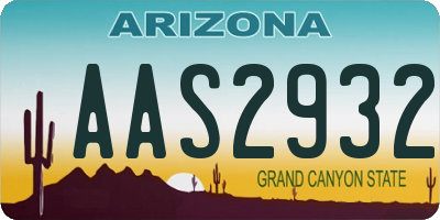 AZ license plate AAS2932