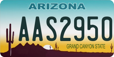 AZ license plate AAS2950