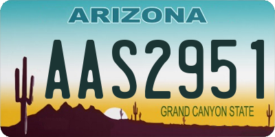 AZ license plate AAS2951