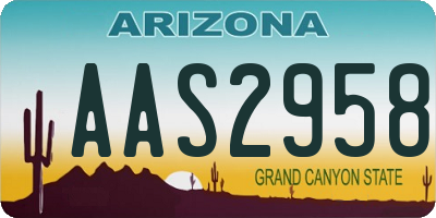 AZ license plate AAS2958