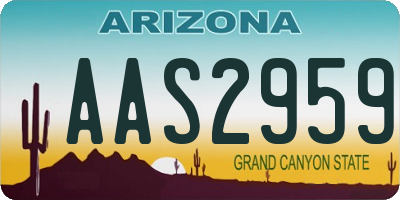 AZ license plate AAS2959
