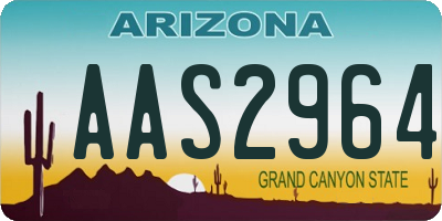 AZ license plate AAS2964