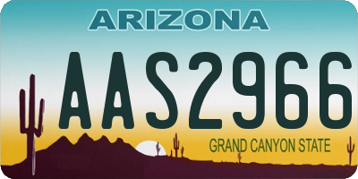 AZ license plate AAS2966