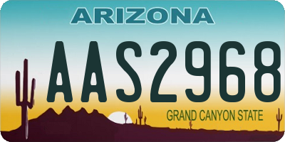 AZ license plate AAS2968