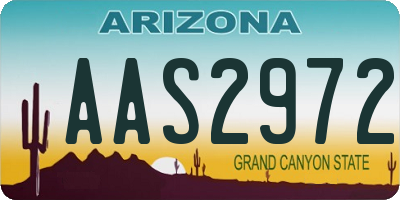 AZ license plate AAS2972