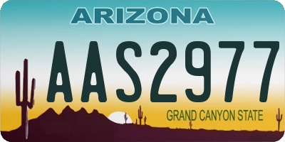 AZ license plate AAS2977