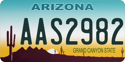 AZ license plate AAS2982