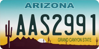 AZ license plate AAS2991