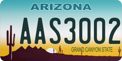 AZ license plate AAS3002
