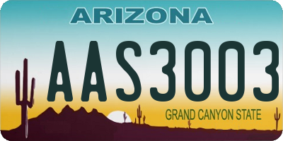 AZ license plate AAS3003