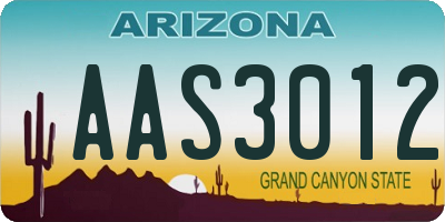 AZ license plate AAS3012