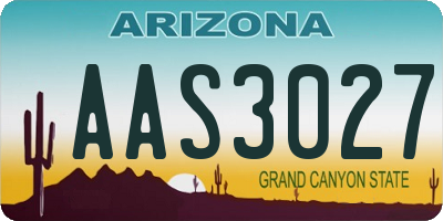 AZ license plate AAS3027