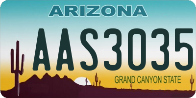 AZ license plate AAS3035