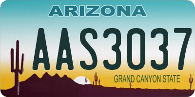 AZ license plate AAS3037