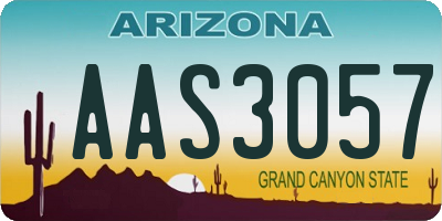 AZ license plate AAS3057