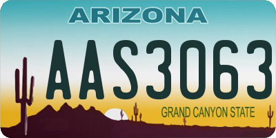 AZ license plate AAS3063