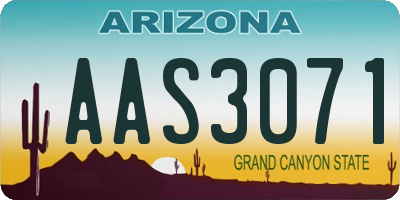 AZ license plate AAS3071