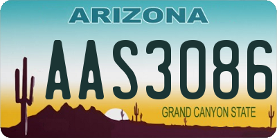 AZ license plate AAS3086