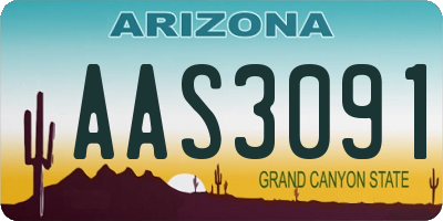 AZ license plate AAS3091