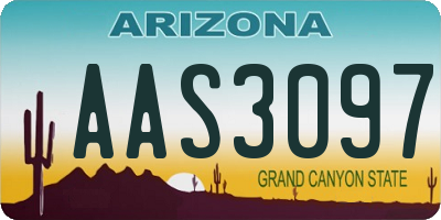 AZ license plate AAS3097