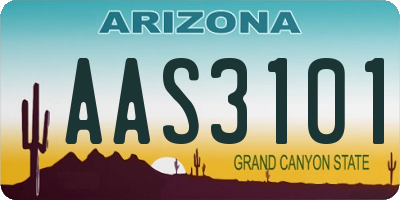 AZ license plate AAS3101