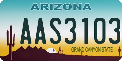 AZ license plate AAS3103