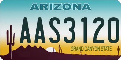 AZ license plate AAS3120