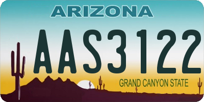 AZ license plate AAS3122