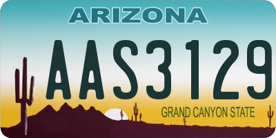 AZ license plate AAS3129