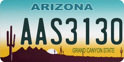 AZ license plate AAS3130