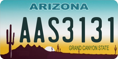 AZ license plate AAS3131