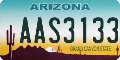 AZ license plate AAS3133