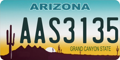 AZ license plate AAS3135