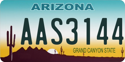 AZ license plate AAS3144