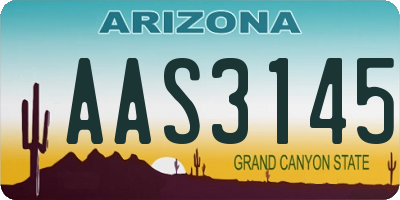 AZ license plate AAS3145